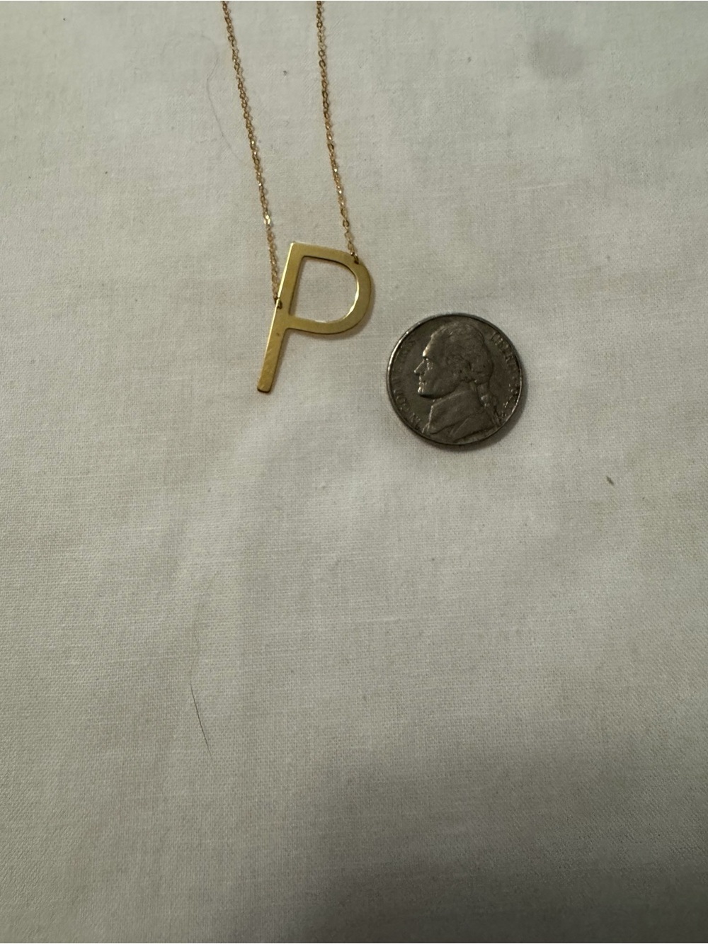 Gold Letter P Pendant Necklace - Women Jewelry - Picture 2 of 2